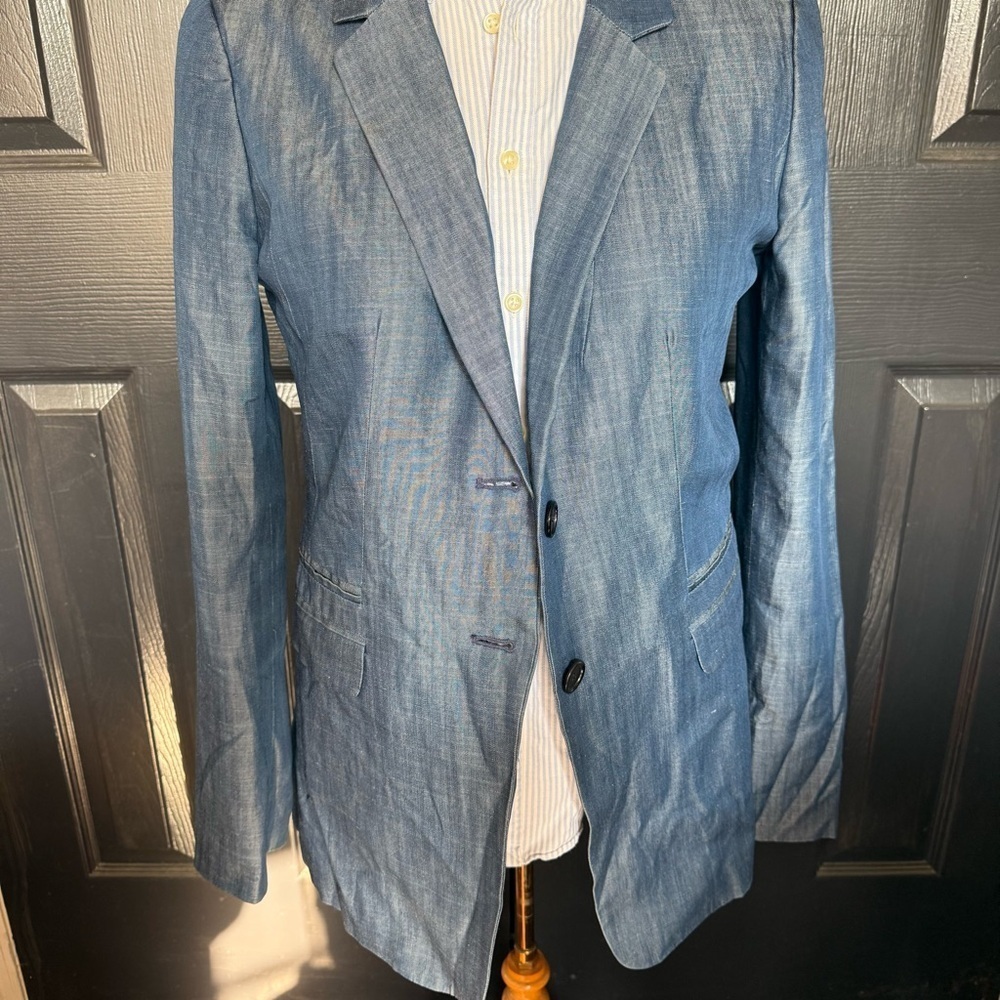 Classic Single-Button Navy Blue Blazer - Picture 4 of 16